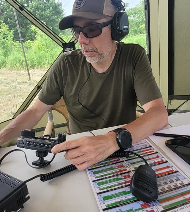 Sylvain Deguire (VA2OPS) operating in the field